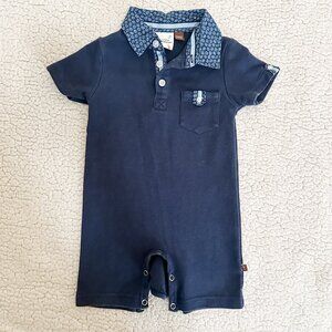 Fore!! Axel and Hudson EUC Navy Short-Sleeve Romper *